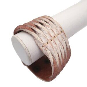 GUESS Twisted leather wide cuff bracelet